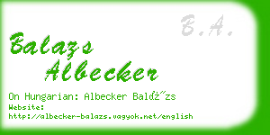 balazs albecker business card